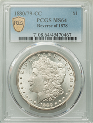 1880-CC S$1 Reverse of 1878 PCGS Secure Morgan Dollars PCGS MS64
