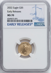 2022 $5 Tenth Ounce Gold Eagle FS MS Modern Bullion Coins NGC MS70
