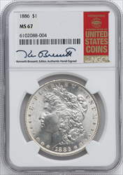 1886 S$1 Morgan Dollars NGC MS67