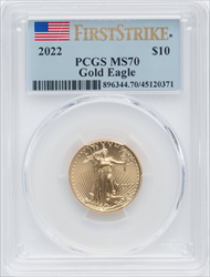 2022 $10 Quarter Ounce Gold Eagle FS MS Modern Bullion Coins PCGS MS70