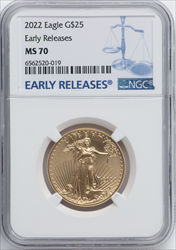 2022 $25 Half-Ounce Gold Eagle FS MS Modern Bullion Coins NGC MS70