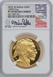 2022-W G$50 Gold Buffalo PR DCAM Modern Bullion Coins NGC MS70
