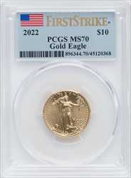 2022 $10 Quarter Ounce Gold Eagle FS MS Modern Bullion Coins PCGS MS70