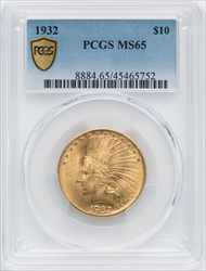 1932 $10 PCGS Secure Indian Eagles PCGS MS65