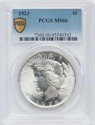1923 S$1 PCGS Secure Peace Dollars PCGS MS66
