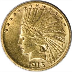 1915 $10 Gold Indian MS60 Uncertified #147