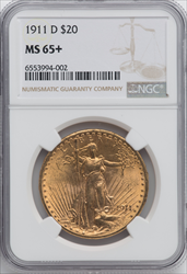 1911-D $20 NGC Plus Saint-Gaudens Double Eagles NGC MS65+