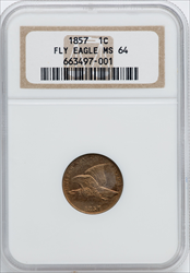 1857 1C Flying Eagle MS Flying Eagle Cents NGC MS64