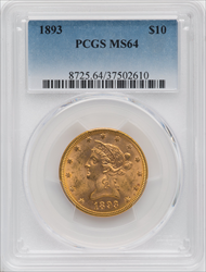 1893 $10 Liberty Eagles PCGS MS64