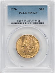 1926 $10 PCGS Plus Indian Eagles PCGS MS63+