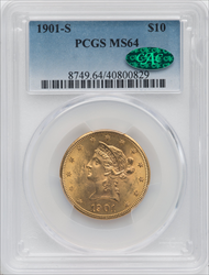 1901-S $10 CAC Liberty Eagles PCGS MS64