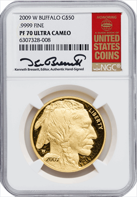 2009-W $50 One-Ounce Gold Buffalo PR DC Modern Bullion Coins NGC MS70