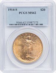 1914-S $20 Saint-Gaudens Double Eagles PCGS MS62