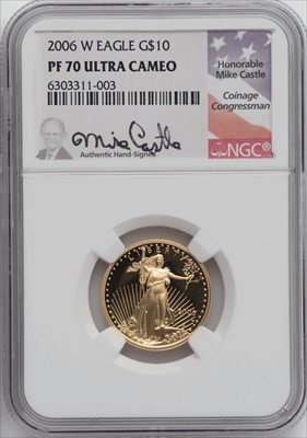 2006-W $10 Quarter-Ounce Gold Eagle PR DC Modern Bullion Coins NGC MS70
