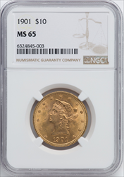 1901 $10 Liberty Eagles NGC MS65