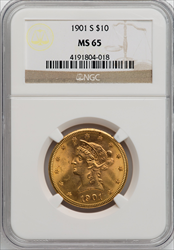 1901-S $10 Liberty Eagles NGC MS65