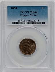 1864 Copper-Nickel Indian Cents PCGS MS64