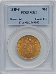 1889-S $10 Liberty Eagles PCGS MS62