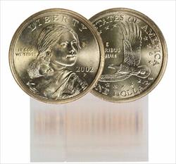 2002-P BU Sacagawea Dollar 25-Coin Roll