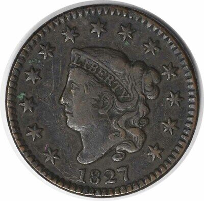 1827 Large Cent VF Uncertified #106