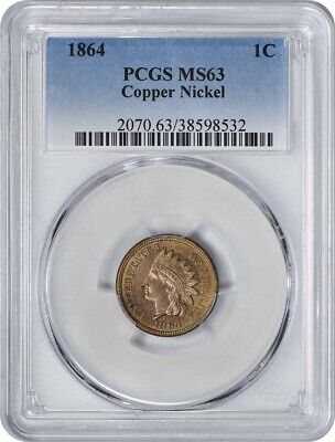 1864 Indian Cent Copper Nickel MS63 PCGS