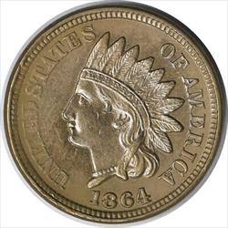 1864 Indian Cent Copper Nickel S-3 MS60 Uncertified #1028
