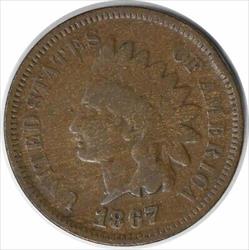 1867/67 Indian Cent FS-301 VG Uncertified #207