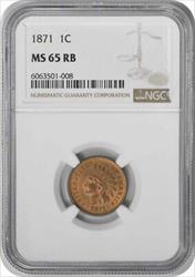 1871 Indian Cent MS65RB NGC