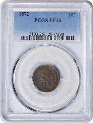 1872 Indian Cent VF25 PCGS