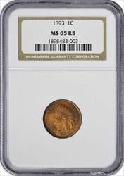 1893 Indian Cent MS65RB NGC