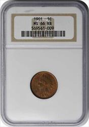 1901 Indian Cent MS66RB NGC