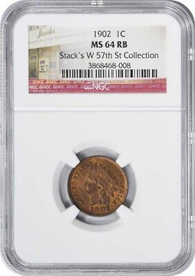 1902 Indian Cent MS64RB NGC