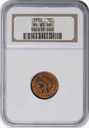 1902 Indian Cent MS65RB NGC