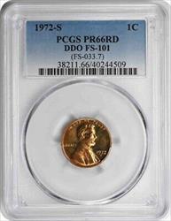 1972-S Lincoln Cent DDO FS-101 PRF66RED PCGS