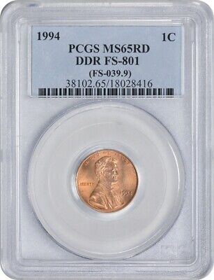 1994 Lincoln Cent DDR FS-801 MS65RD PCGS