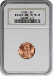 1995 Lincoln Cent DDO (FS-101) MS68RD NGC