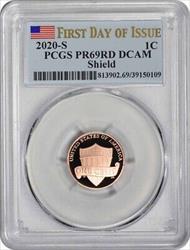 2020-S Lincoln Cent PR69RD DCAM First Day of Issue PCGS