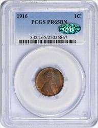1916 Lincoln Cent PR65BN PCGS (CAC)