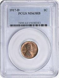 1917-D Lincoln Cent MS63RB PCGS
