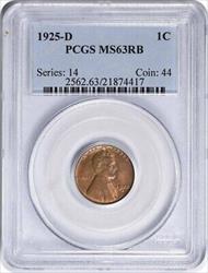 1925-D Lincoln Cent MS63RB  PCGS