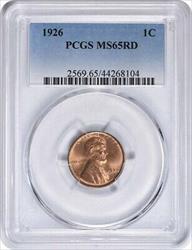 1926 Lincoln Cent MS65RD PCGS
