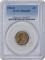 1928-D Lincoln Cent MS62BN PCGS