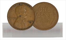 1928-S Circulated Lincoln Cent 50-Coin Roll VF/EF