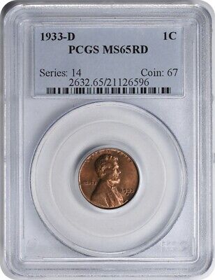 1933-D Lincoln Cent MS65RD PCGS