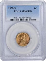 1938-S Lincoln Cent MS66RD PCGS