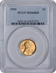 1941-P Lincoln Cent MS66RD PCGS
