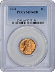 1942-P Lincoln Cent MS66RD PCGS