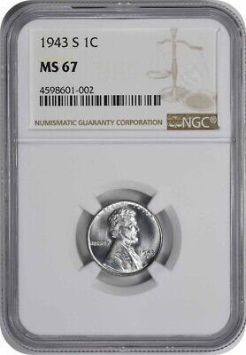 1943-S Steel Lincoln Cent MS67 NGC