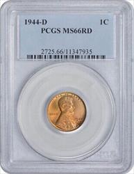 1944-D Lincoln Cent MS66RD PCGS