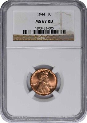 1944 Lincoln Cent MS67RD NGC
